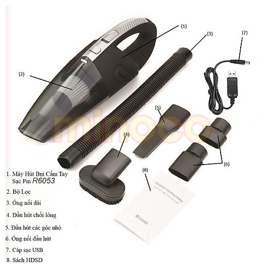 {Cao Cấp} Máy Hút Bụi Cầm Tay Sạc Điện Ô Tô, Nhà Cửa, Sofa Không Dây R6053 Chính Hãng Công Nghệ Hàng Đầu Nhật Bản, Công Suất Lớn, Độ Bền Cao, Thiết Kế Đẹp Mắt Sang Trọng, Dễ Dàng Thao Tác Sử Dụng, Hút Sofa, Giường Nệm, Nội Thất Ô Tô, Khe Cửa, Bàn Thờ, Quà Tặng Người Thân, Gia Đình, Được Nhiều Người Tin Dùng, Mẫu Mới 2025. 2 1b6236750fc5feccebb5a58032b1a5fe
