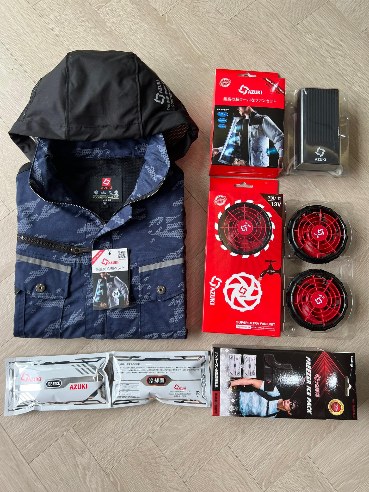 {Nhât Bản} Áo Điều Hòa AZUKI Nhật Bản Chính Hãng Quạt 13V Pin Lithium 26000mah Độ Bền Cao, Không Lo Chai Pin Hàng Fake, Siêu Mạnh Siêu Mát, Chống Nước, Dùng Liên Tục 9-25 Giờ, Tem Mác Hàng Chính Hãng, Dùng Môi Trường Lao Động Ngoài Trời, Quà Tặng Bố Mẹ Người Thân Mùa Nóng, Xuất Xứ Nhật Bản, Mẫu Mới 2025... 5 422661091 1567407080748959 6674333226551391323 n
