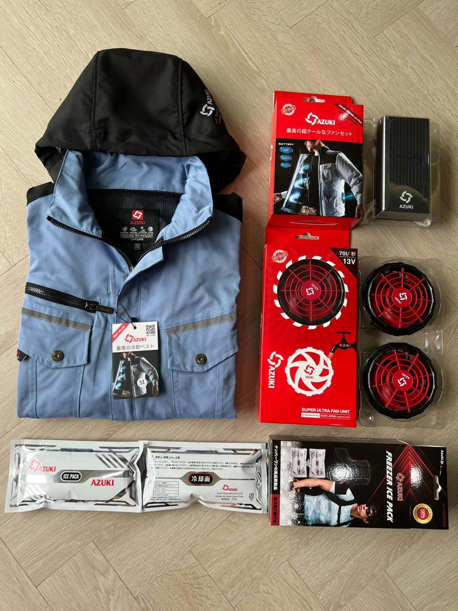 {Nhât Bản} Áo Điều Hòa AZUKI Nhật Bản Chính Hãng Quạt 13V Pin Lithium 26000mah Độ Bền Cao, Không Lo Chai Pin Hàng Fake, Siêu Mạnh Siêu Mát, Chống Nước, Dùng Liên Tục 9-25 Giờ, Tem Mác Hàng Chính Hãng, Dùng Môi Trường Lao Động Ngoài Trời, Quà Tặng Bố Mẹ Người Thân Mùa Nóng, Xuất Xứ Nhật Bản, Mẫu Mới 2025... 6 422667747 1567407054082295 8355135826576116627 n