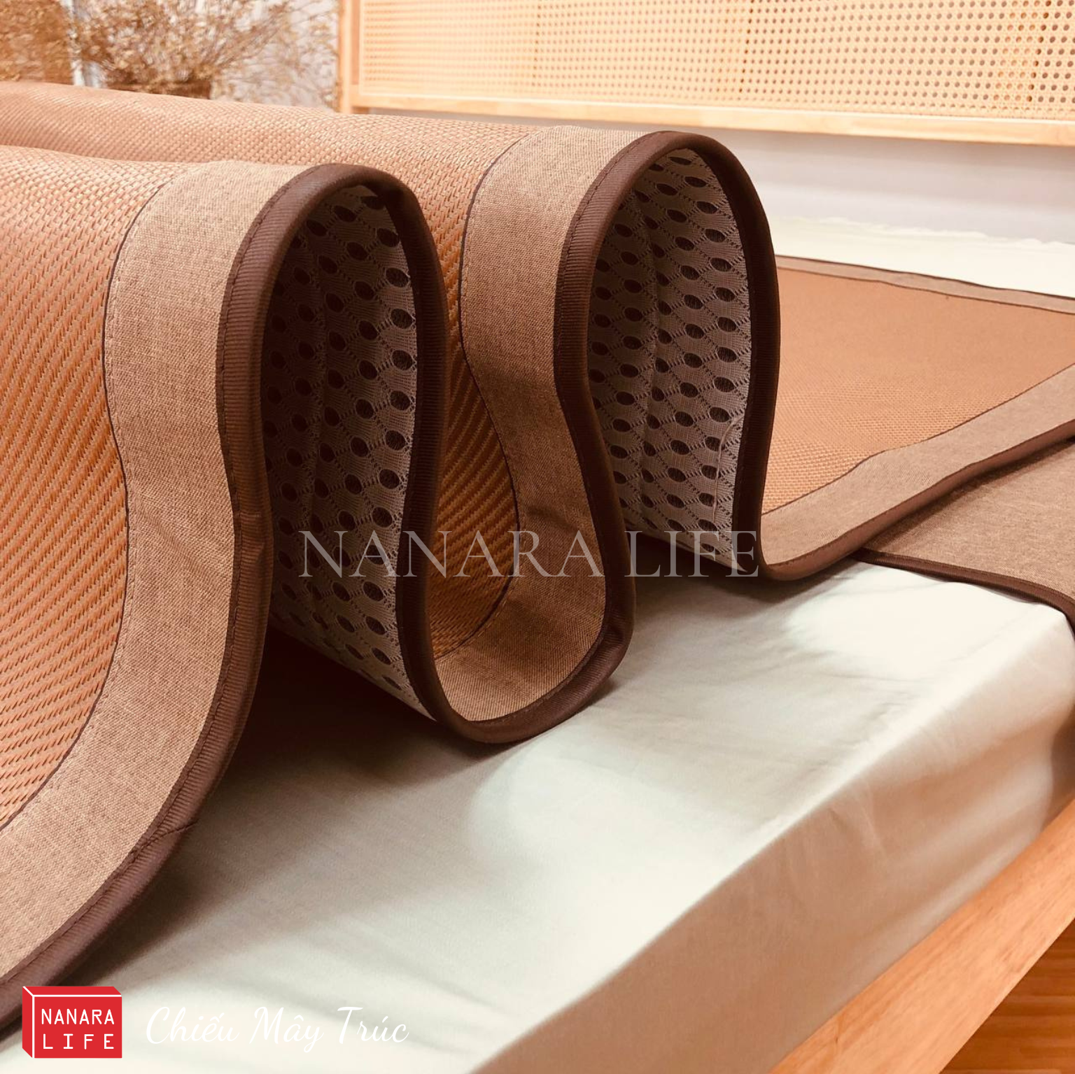 Chiếu Mây Trúc Điều Hòa Nanara Life - Mềm, Mịn, Êm Ái, Thoáng Mát 7 chieu may truc 6