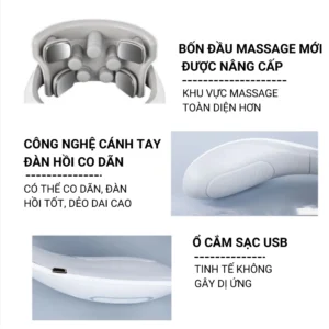 {Cao Cấp} Máy Massage Cổ Vai Gáy 4D Xung Điện Thông Minh Nhật Bản, Chườm Nóng 42 độ, Hỗ Trợ Điều Trị Đau Vai Gáy, Mỏi Cổ, Giải Tỏa Căng Thẳng, Stress, Người Làm Văn Phòng, Quà Tặng Ông Bà Cha Mẹ Người Thân Yêu, Xuất Xứ Nhật Bản. 7 may massage co 4d 5