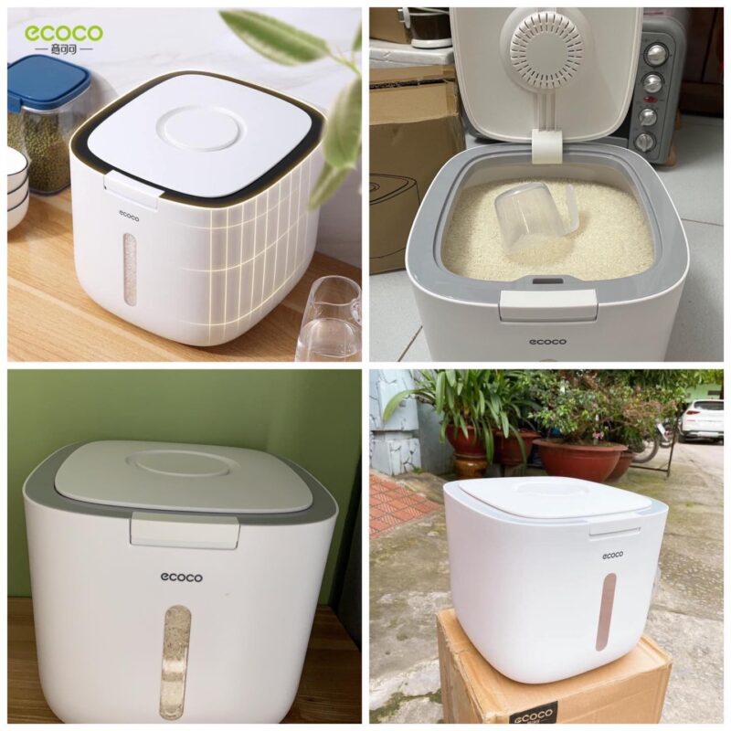 Thùng Đựng Gạo Thông Minh Ecoco E2005 10kg Nhỏ Gọn Tiện Lợi, Chống Côn Trùng, Ẩm Mốc 17 thung dung gao ecoco 3