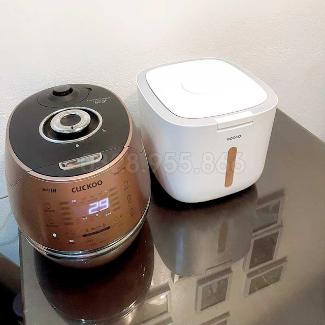 Thùng Đựng Gạo Thông Minh Ecoco E2005 10kg Nhỏ Gọn Tiện Lợi, Chống Côn Trùng, Ẩm Mốc 6 thung dung gao ecoco 8