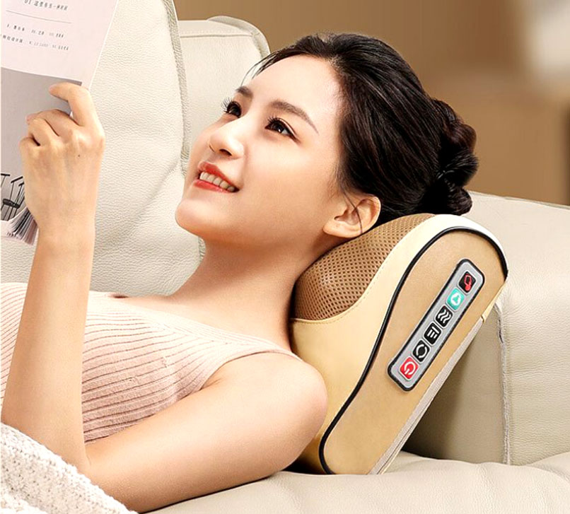 {Chính Hãng} Gối Máy Massage Hồng Ngoại Cổ Vai Gáy Lưng Đa Năng Cao Cấp, Giúp Mát Xa Cổ, Lưng, Đùi, Tay Chân, Giảm Đau Mỏi, Đau Nhức, Quà Biếu Người Thân Vợ Yêu, Bố Mẹ Ông Bà, Xuất Xứ Nhật Bản, Mẫu Mới 2025... 3 goi massage co vai gay 4