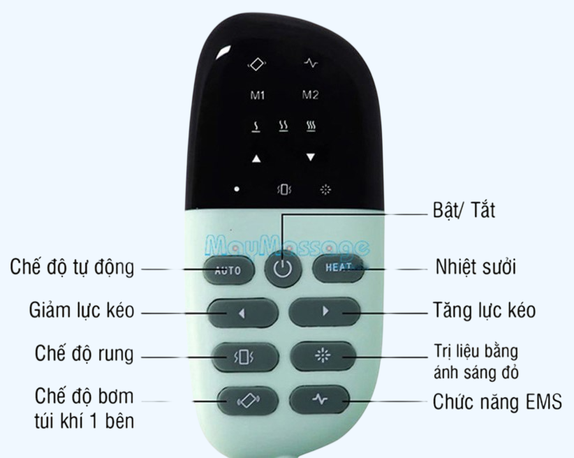 Máy Massage Lưng Lumbar Massager ST1202 Massage Rung, Xung Điện Kết Hợp Sưởi Ấm 15 may massage lung 14