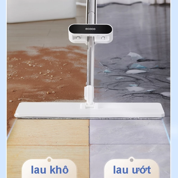 Cây Lau Nhà Tự Vắt Ecoco E2393 Thông Minh Kháng Khuẩn Ion Bạc Xoay 360 Độ 5 Cay lau nha ecoco 8 1