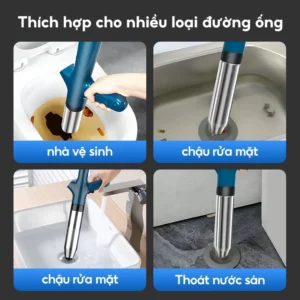 {Chính Hãng} Súng Thông Tắc Bồn Cầu Kèm Bơm Khí Nén Đa Năng Áp Lực Cao 4 in 1 Thông Minh, Chất Liệu Nhựa ABS Siêu Bền, Áp Suất Lớn Lực Đẩy Khỏe, Thông Tắc Bồn Cầu, Chậu Rửa, Cống Sàn,...Dễ Sử Dụng Tiết Kiệm Chi Phí, Nhà Nào Cũng Nên Có 1 Cái Dự Phòng, Được Nhiều Khách Hàng Tin Dùng... 6 song thong bon cau kem bom