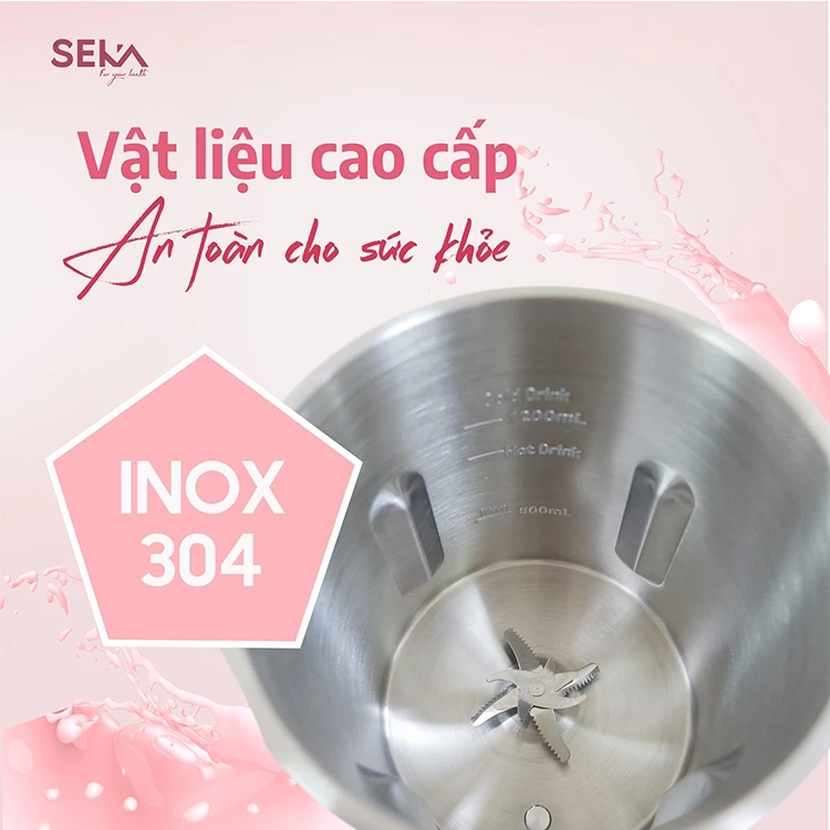 {Cao Cấp} Máy Làm Sữa Hạt Đa Năng SEKA SK320 Pro 8 Chức Năng, Dung Tích 1200ML, Ruột Lưỡi Inox 304 Không Gỉ, Máy Xay Nấu Sữa Hạt Đậu Nành Điều Khiển Cảm Ứng, Quà Tặng Gia Đình Người Thân Yêu, Xuất Xứ Nhật Bản, Mẫu Mới 2025. 5 may lam sua hat seka 2
