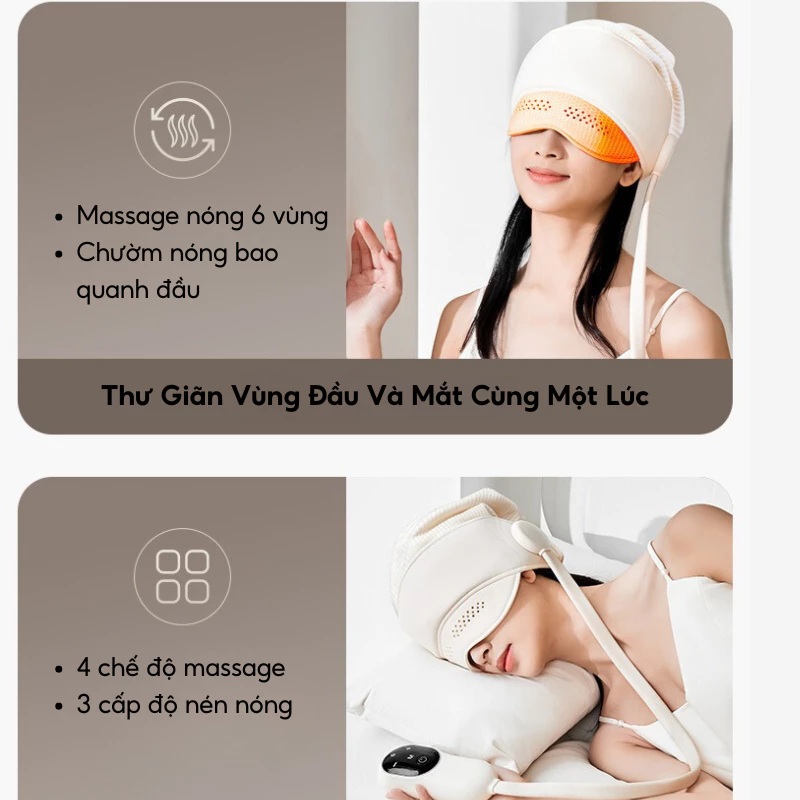 Máy Massage Đầu Và Mắt DELADEP MSM03 Massage Nén Khí, Chườm Ấm 7 may massage dau 6